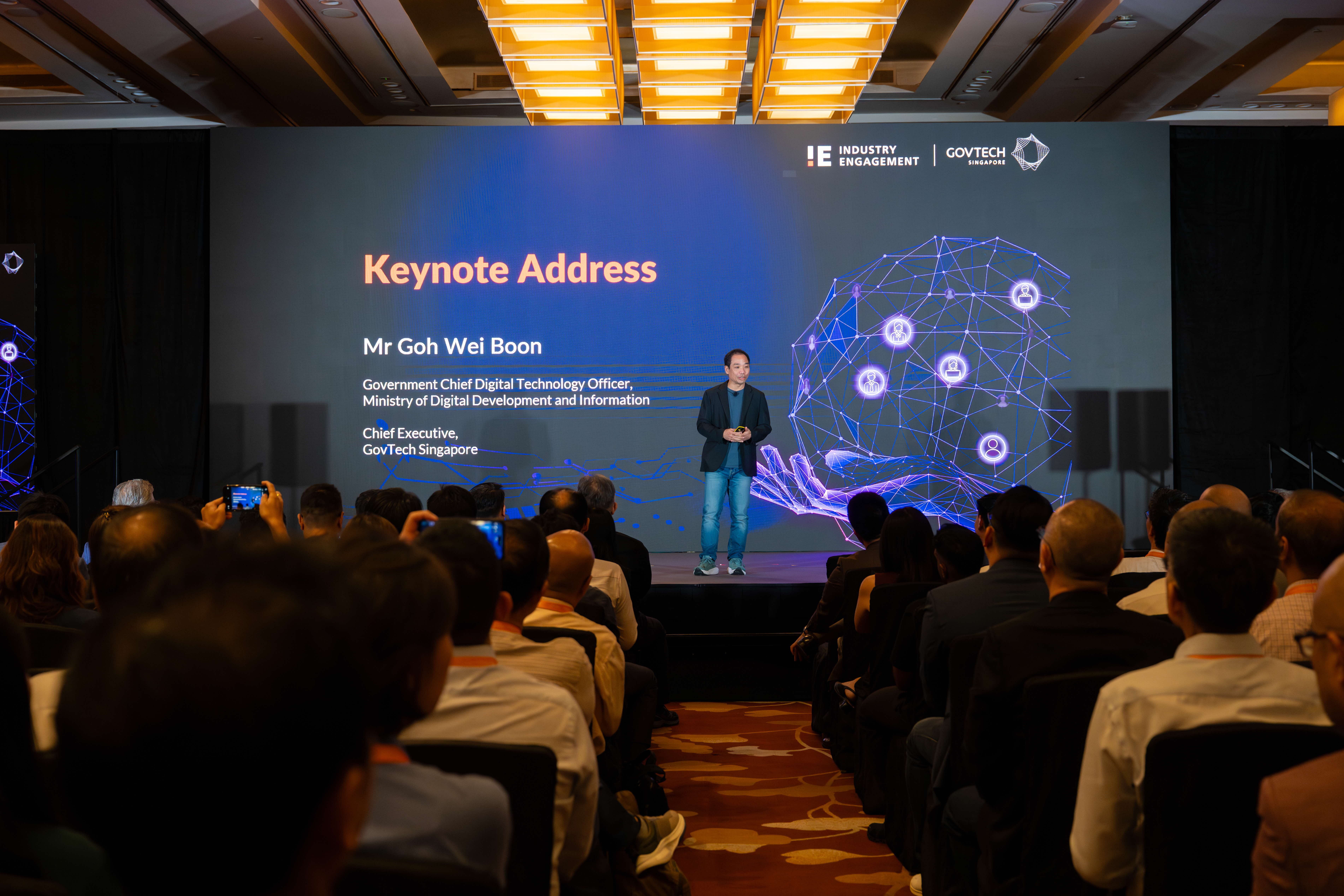 Image of keynote speaker at event